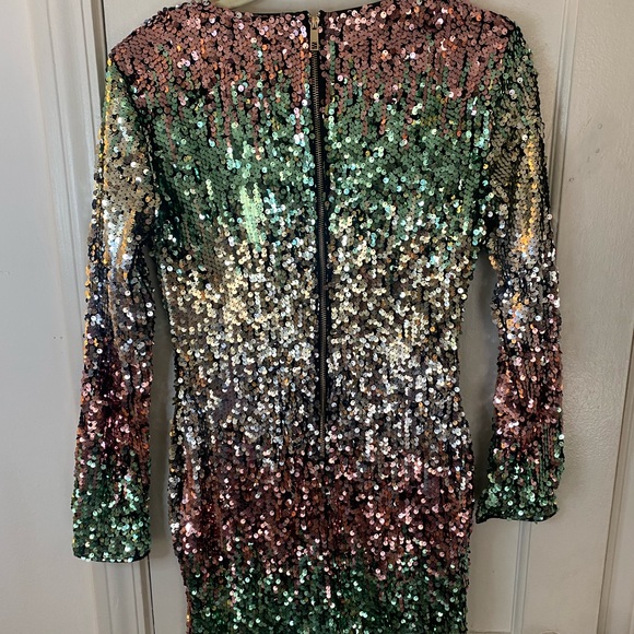 Long Sleeve Sequin Windsor Dress - Picture 2 of 4
